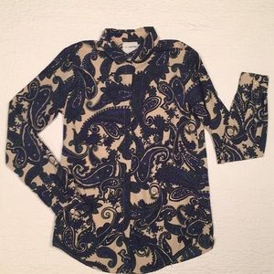 ASOS Petite - Silky Paisley Button Up Blouse